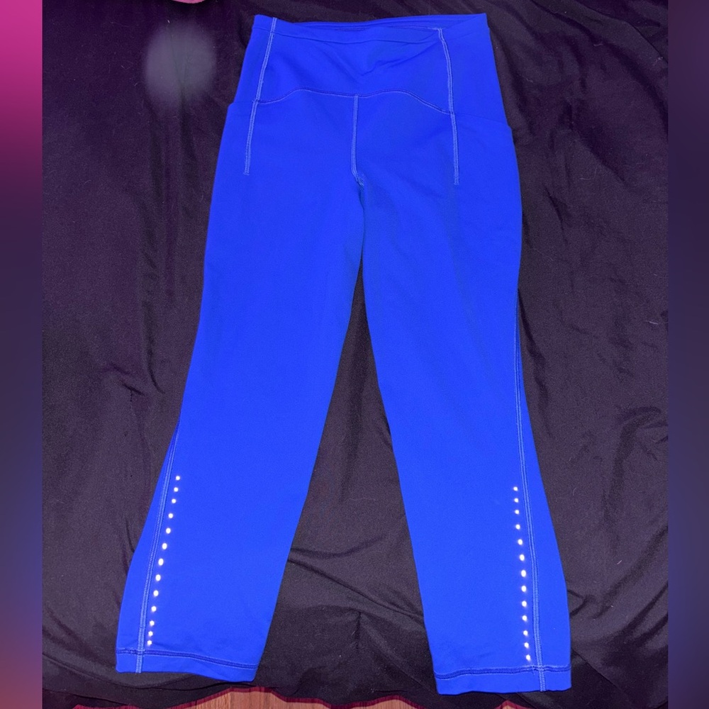 LULULEMON swift speed leggings bright blue 21”